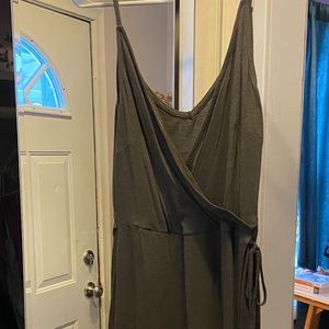 H&M Basics Olive Green Wrap Dress Large